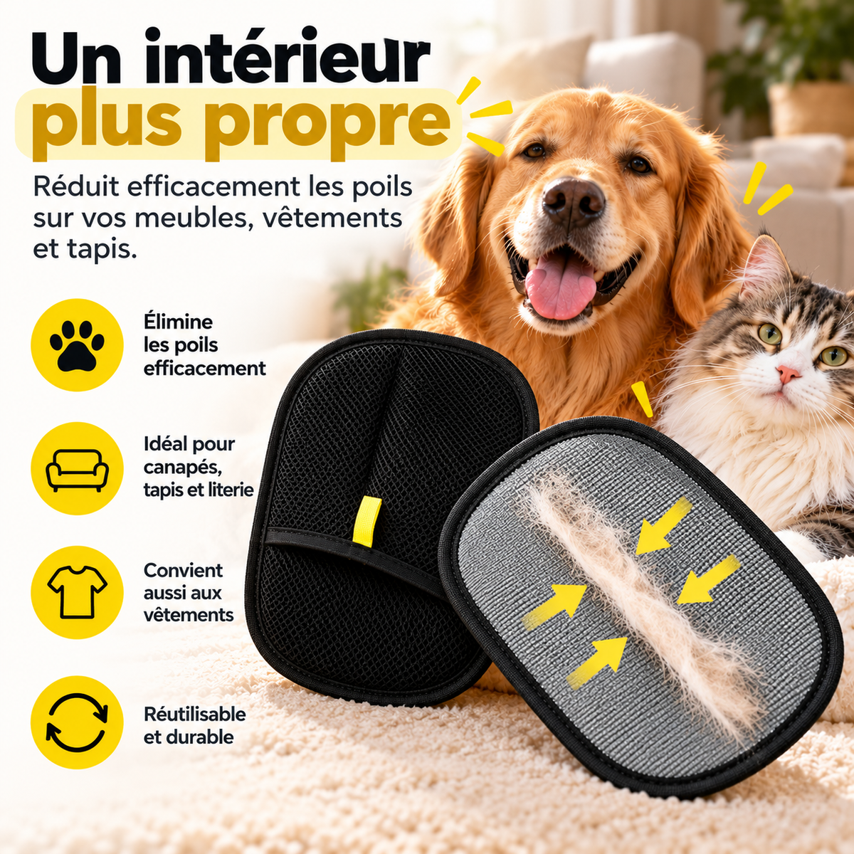 Pelvia™ - Le gant anti-poils pour animaux